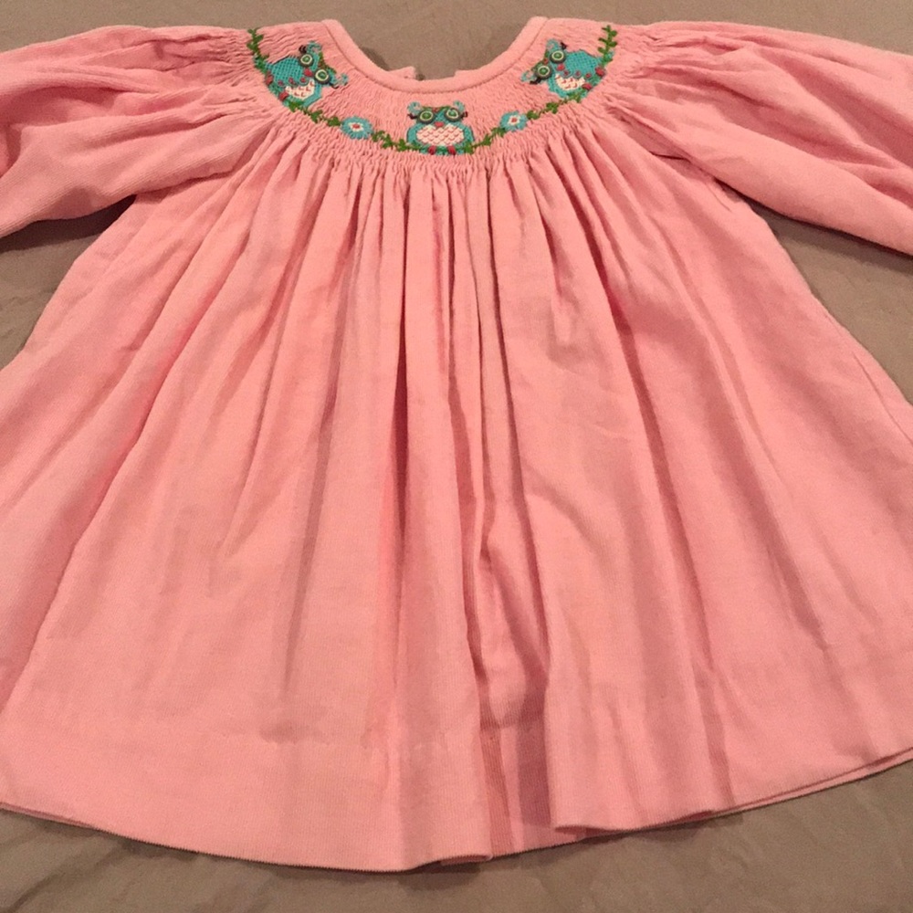 Pink smocked dress